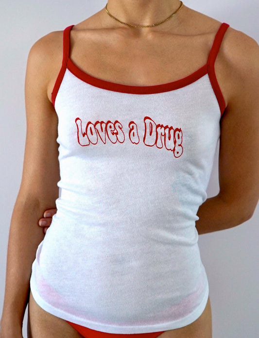 Loves a Drug Retro Ringer tank